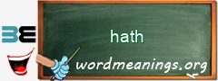 WordMeaning blackboard for hath